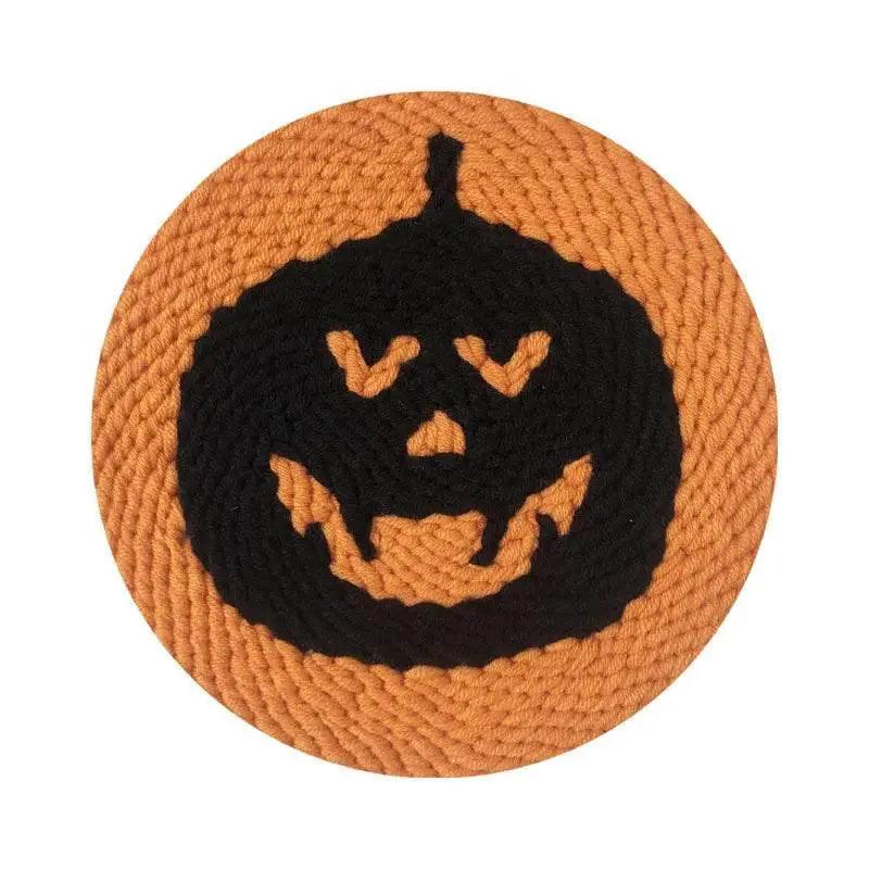  Cartoon Halloween Pumpkin Needle Punch Embroidery Kit for Beginners - Spooky Home Decor Craft Set -  ToylandEU™