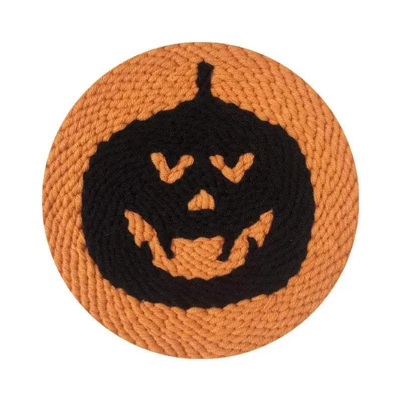  Cartoon Halloween Pumpkin Needle Punch Embroidery Kit for Beginners - Spooky Home Decor Craft Set -  ToylandEU™