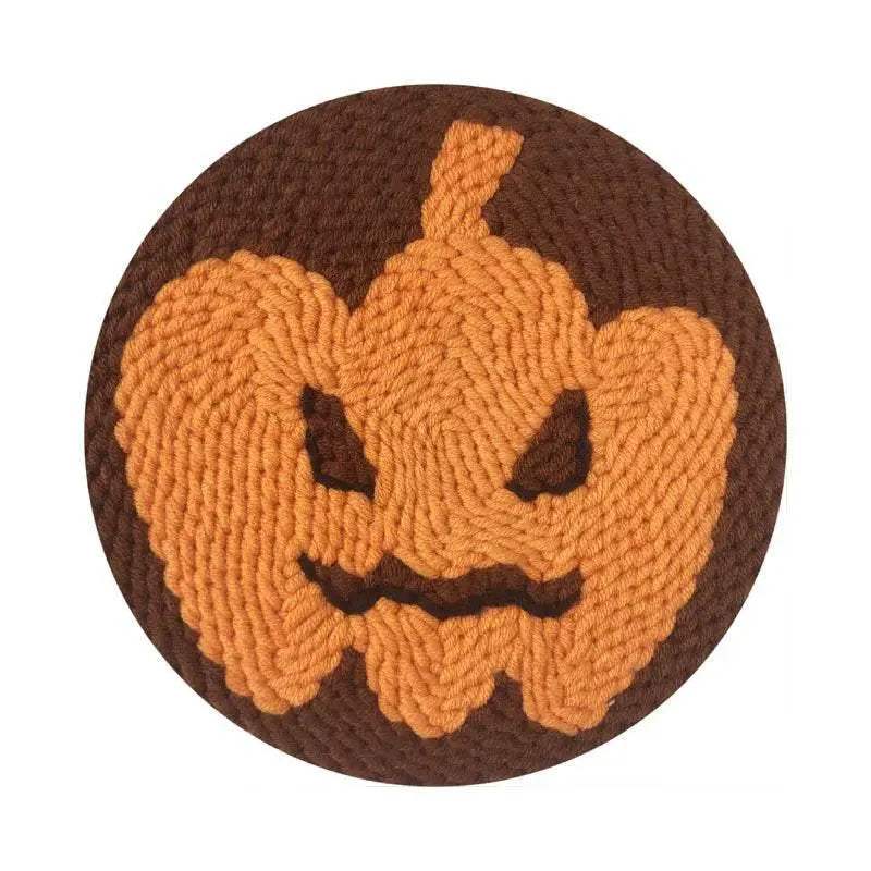  Cartoon Halloween Pumpkin Needle Punch Embroidery Kit for Beginners - Spooky Home Decor Craft Set -  ToylandEU™