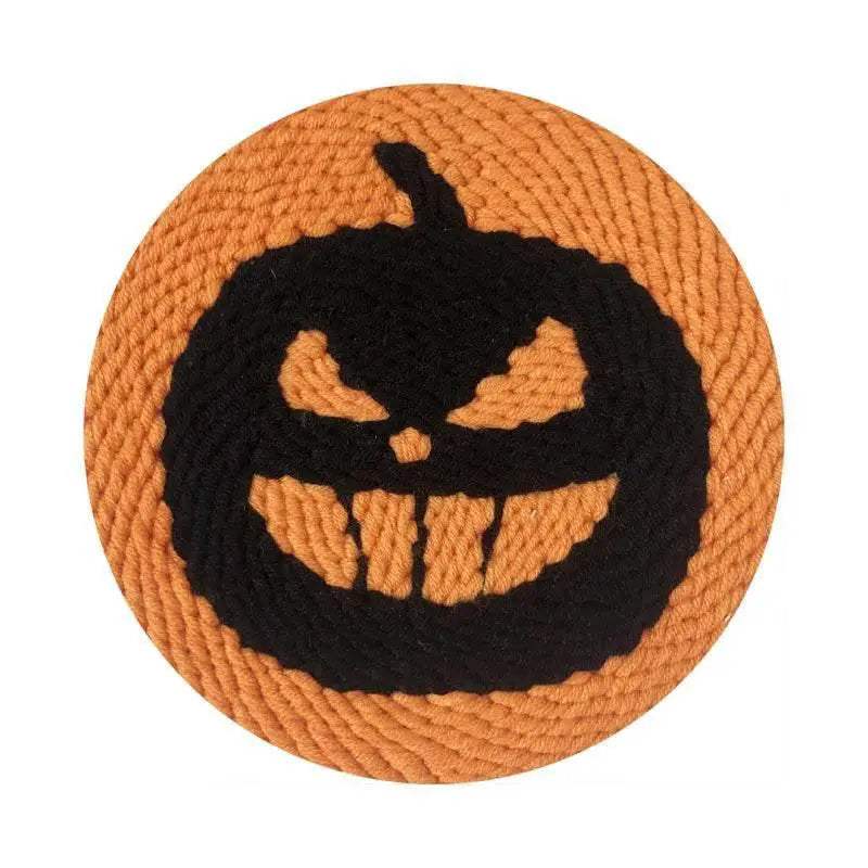  Cartoon Halloween Pumpkin Needle Punch Embroidery Kit for Beginners - Spooky Home Decor Craft Set -  ToylandEU™