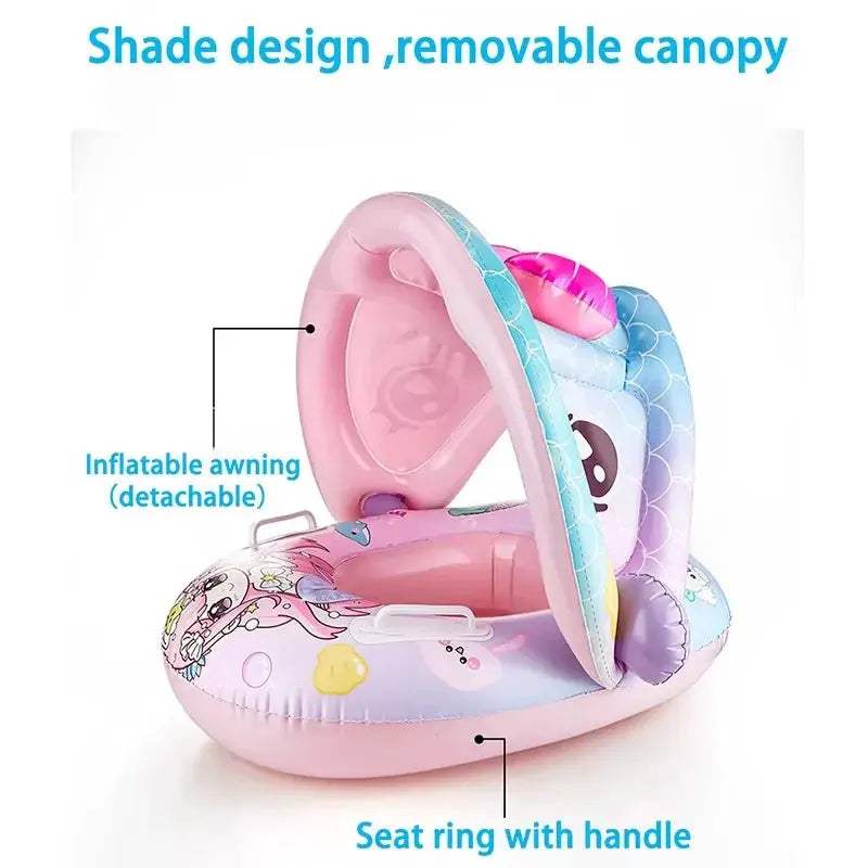  Cartoon Inflatable Baby Float Detachable Shade -  ToylandEU™
