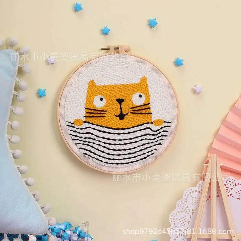  Cartoon Lemon Pizza 8-ply Yarn Punch Needle Embroidery Kit for Beginners - Handmade Stitch Art for Home Decor -  ToylandEU™