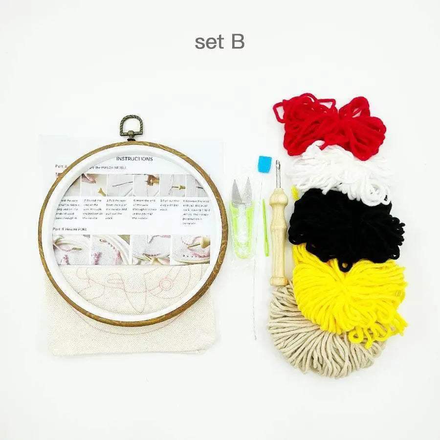  Cartoon Lemon Pizza 8-ply Yarn Punch Needle Embroidery Kit for Beginners - Handmade Stitch Art for Home Decor -  ToylandEU™