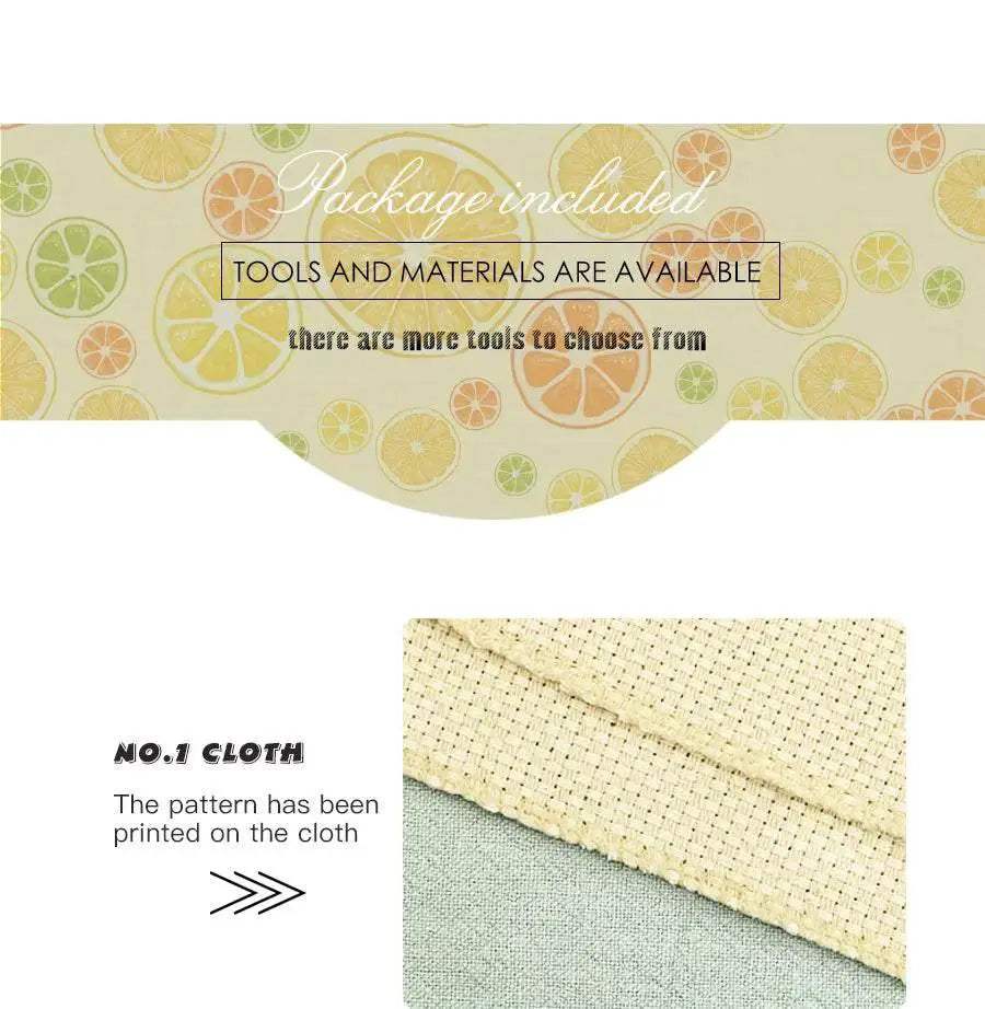  Cartoon Lemon Pizza 8-ply Yarn Punch Needle Embroidery Kit for Beginners - Handmade Stitch Art for Home Decor -  ToylandEU™