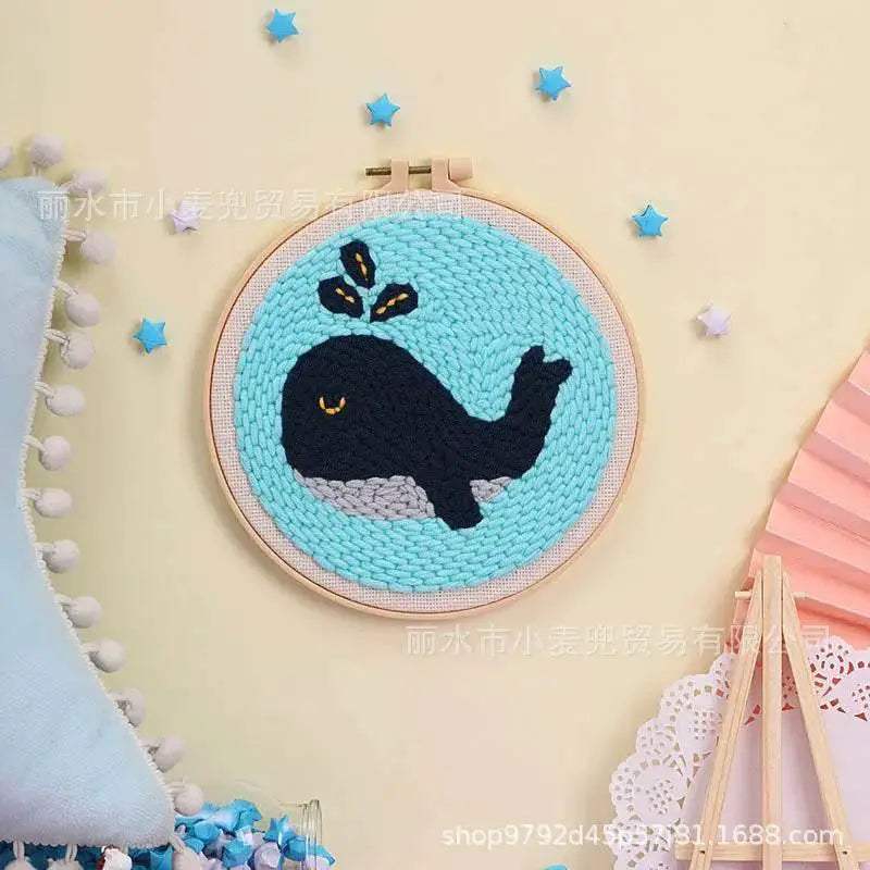  Cartoon Lemon Pizza 8-ply Yarn Punch Needle Embroidery Kit for Beginners - Handmade Stitch Art for Home Decor -  ToylandEU™