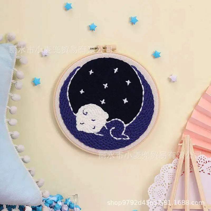  Cartoon Lemon Pizza 8-ply Yarn Punch Needle Embroidery Kit for Beginners - Handmade Stitch Art for Home Decor -  ToylandEU™