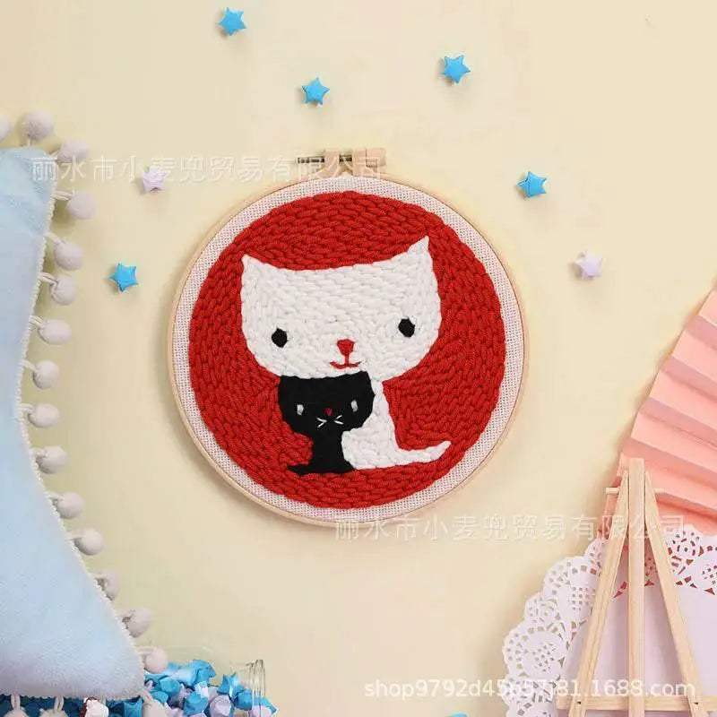  Cartoon Lemon Pizza 8-ply Yarn Punch Needle Embroidery Kit for Beginners - Handmade Stitch Art for Home Decor -  ToylandEU™