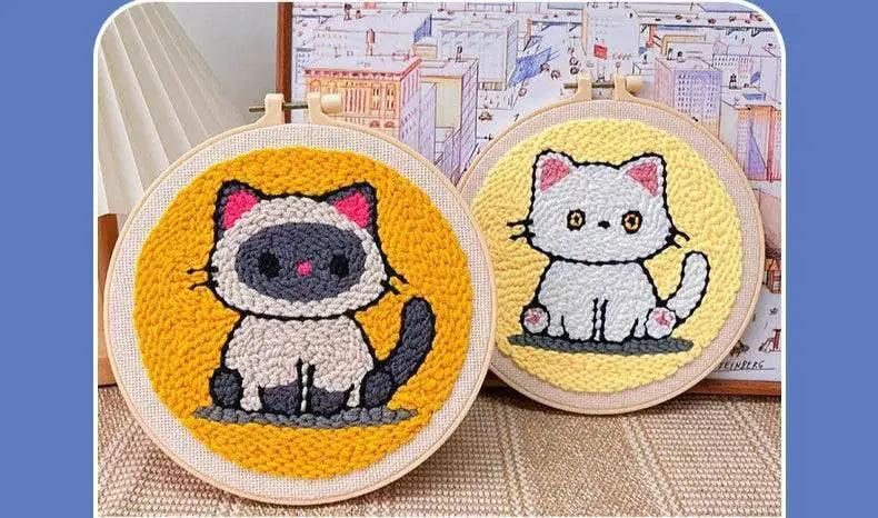  Cartoon Pattern Punch Needle Embroidery Kit for Beginners - Creative DIY Home Decor Gift for Kids and Adults -  ToylandEU™