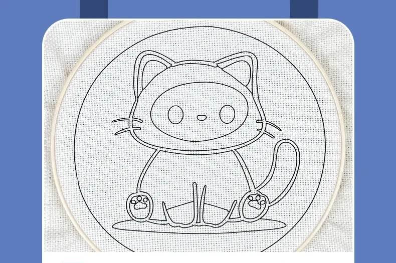 Stickset mit Punch Needle und Cartoon-Muster für Anfänger – Kreatives DIY-Geschenk zur Heimdekoration für Kinder und Erwachsene – ToylandEU