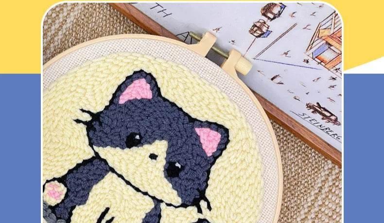 Stickset mit Punch Needle und Cartoon-Muster für Anfänger – Kreatives DIY-Geschenk zur Heimdekoration für Kinder und Erwachsene – ToylandEU