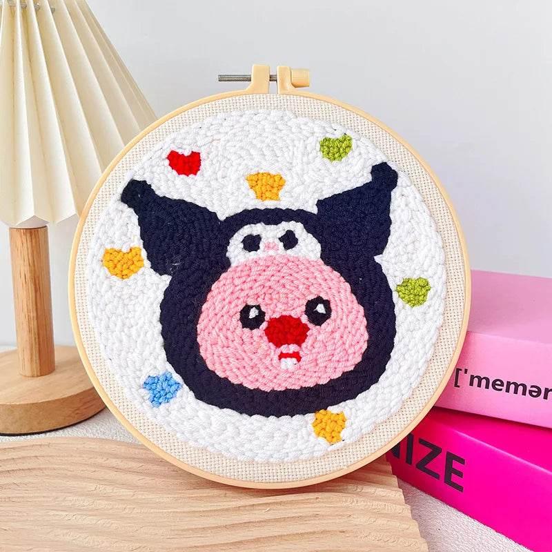 Stickset mit Punch Needle und Cartoon-Muster für Anfänger – Kreatives DIY-Geschenk zur Heimdekoration für Kinder und Erwachsene – ToylandEU