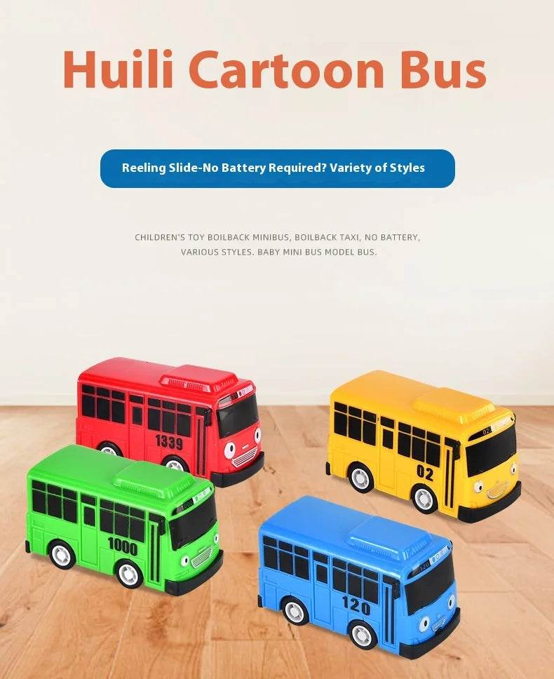 Cartoon Puzzle Korean Tayo Mini Bus Toy With Openable Doors - ToylandEU