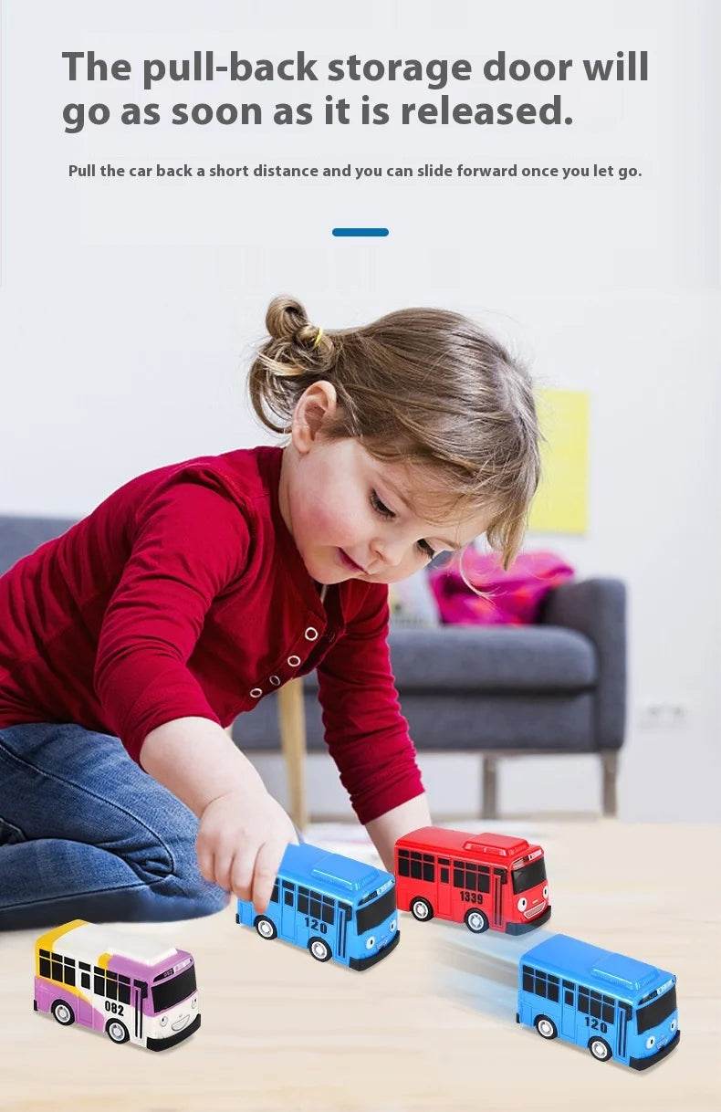 Cartoon Puzzle Korean Tayo Mini Bus Toy With Openable Doors - ToylandEU
