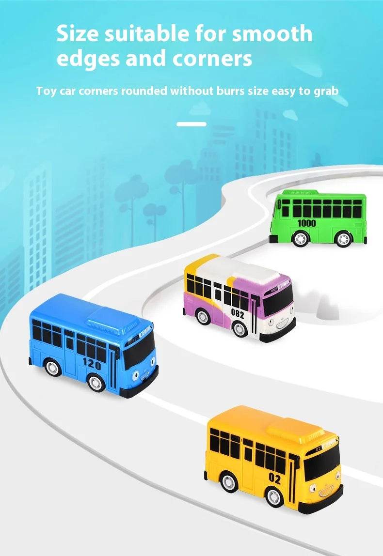 Cartoon Puzzle Korean Tayo Mini Bus Toy With Openable Doors - ToylandEU