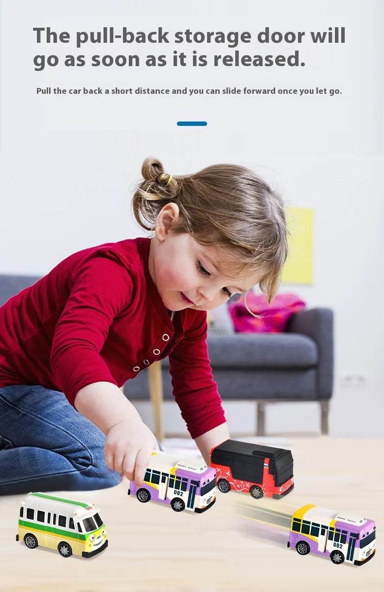 Cartoon Puzzle Korean Tayo Mini Bus Toy With Openable Doors - ToylandEU