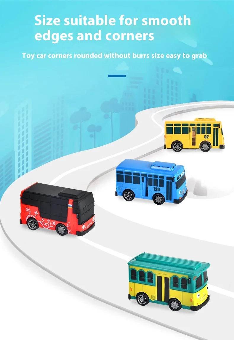 Cartoon Puzzle Korean Tayo Mini Bus Toy With Openable Doors - ToylandEU