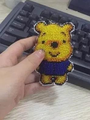  Cartoon-Themed Bead Cross Stitch Kit for DIY Keychain and Phone Plug - Printed Plastic Canvas with Cotton Thread -  ToylandEU™