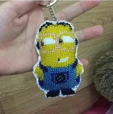  Cartoon-Themed Bead Cross Stitch Kit for DIY Keychain and Phone Plug - Printed Plastic Canvas with Cotton Thread -  ToylandEU™