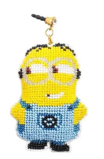  Cartoon-Themed Bead Cross Stitch Kit for DIY Keychain and Phone Plug - Printed Plastic Canvas with Cotton Thread -  ToylandEU™