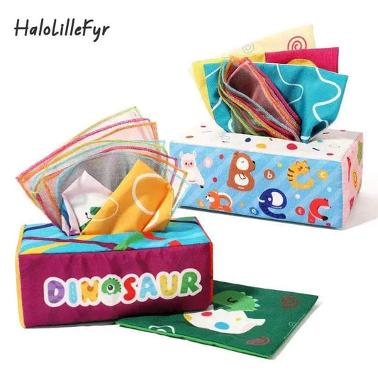 Cartoon Tissue Box Plush Crinkle Sensory Toy For Infants And Toddlers Zero To Three Non Toxic -  ToylandEU™