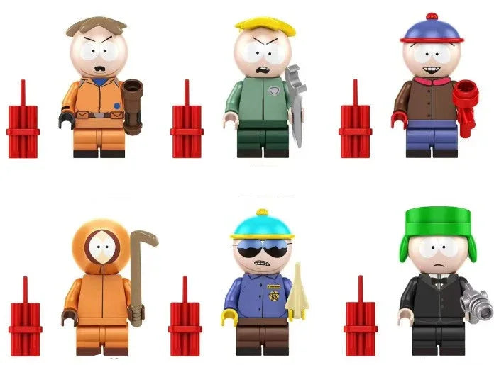Cartoon Town Crew Custom Figure Set With 6 Minifigs And ABS Plastic Base Plate Included - ToylandEU
