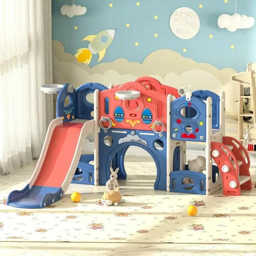  Castle Playset 9 In 1 Indoor Outdoor Playground With Slide -  ToylandEU™