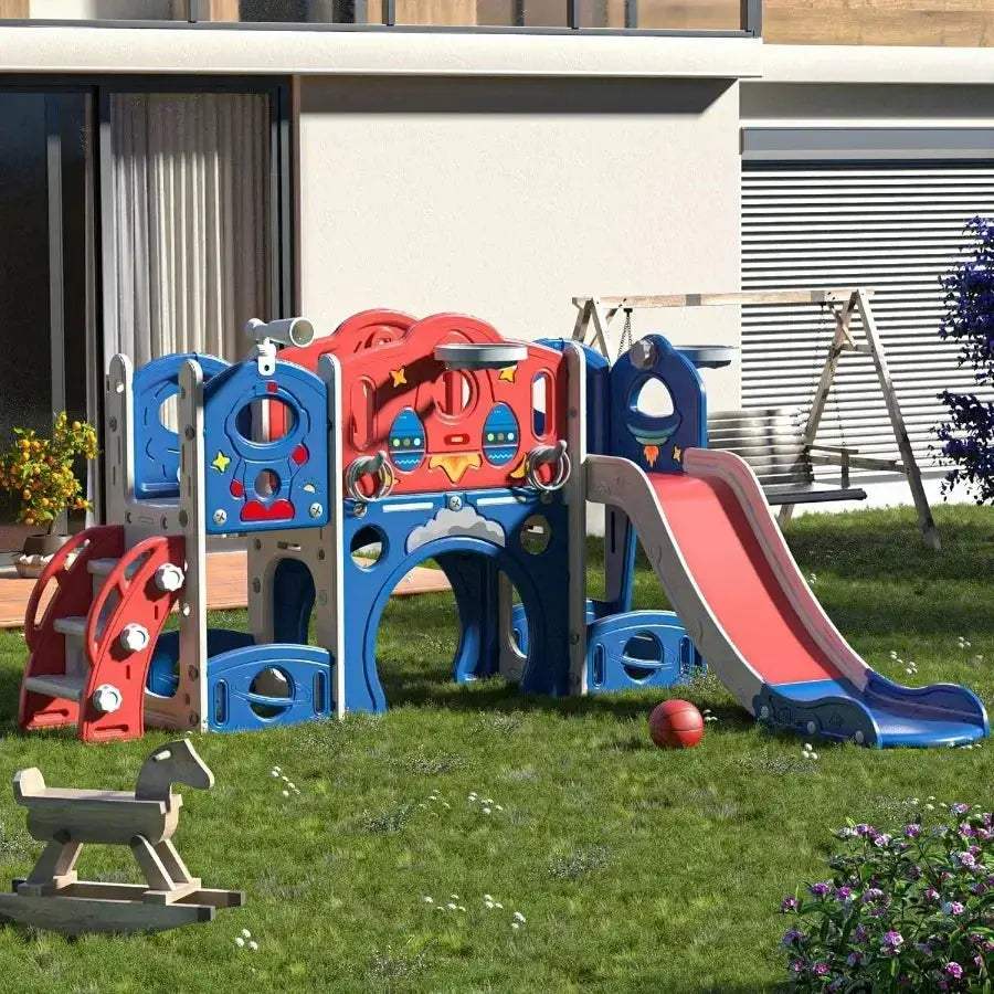 Castle Playset 9 In 1 Indoor Outdoor Playground With Slide - ToylandEU
