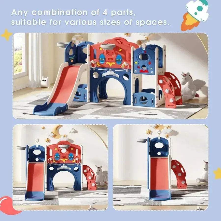Castle Playset 9 In 1 Indoor Outdoor Playground With Slide - ToylandEU