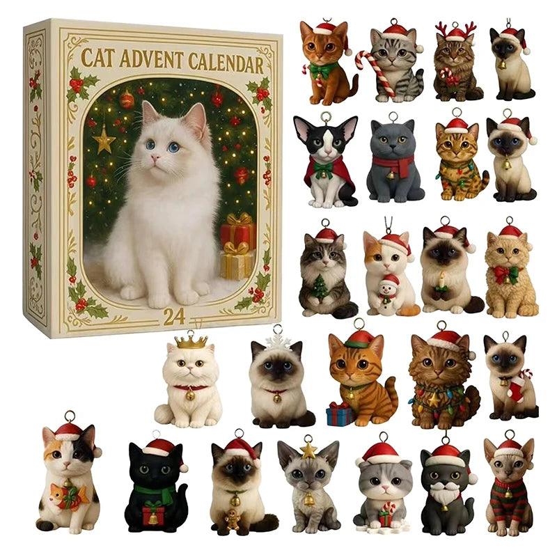 Cat Advent Calendar | 24pc Acrylic Kitten Decor | Toylandeu™