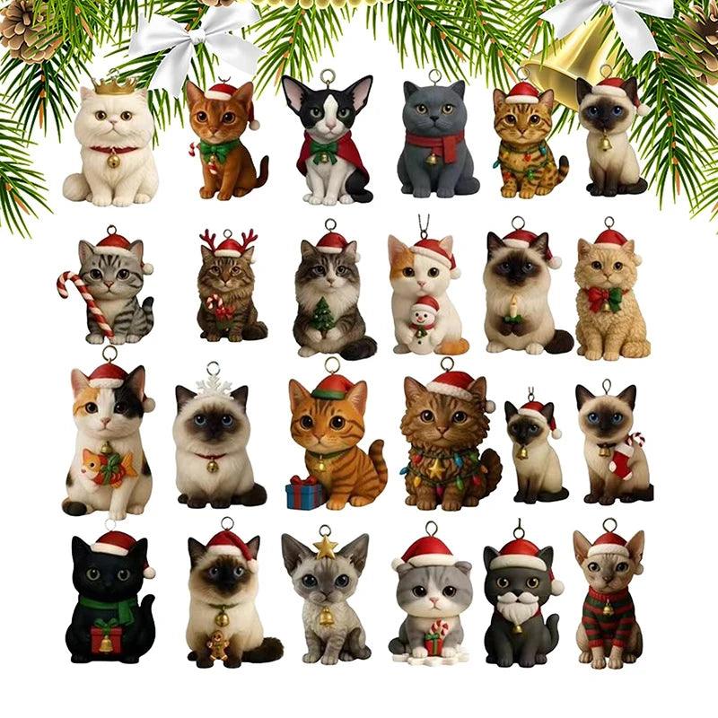 Cat Advent Calendar | 24pc Acrylic Kitten Decor | Toylandeu™