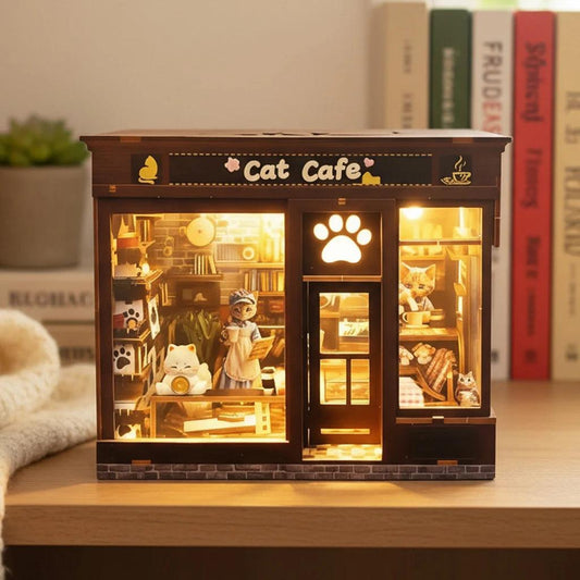  Cat Book Nook Kit | DIY 3D Puzzle | Toylandeu™ 