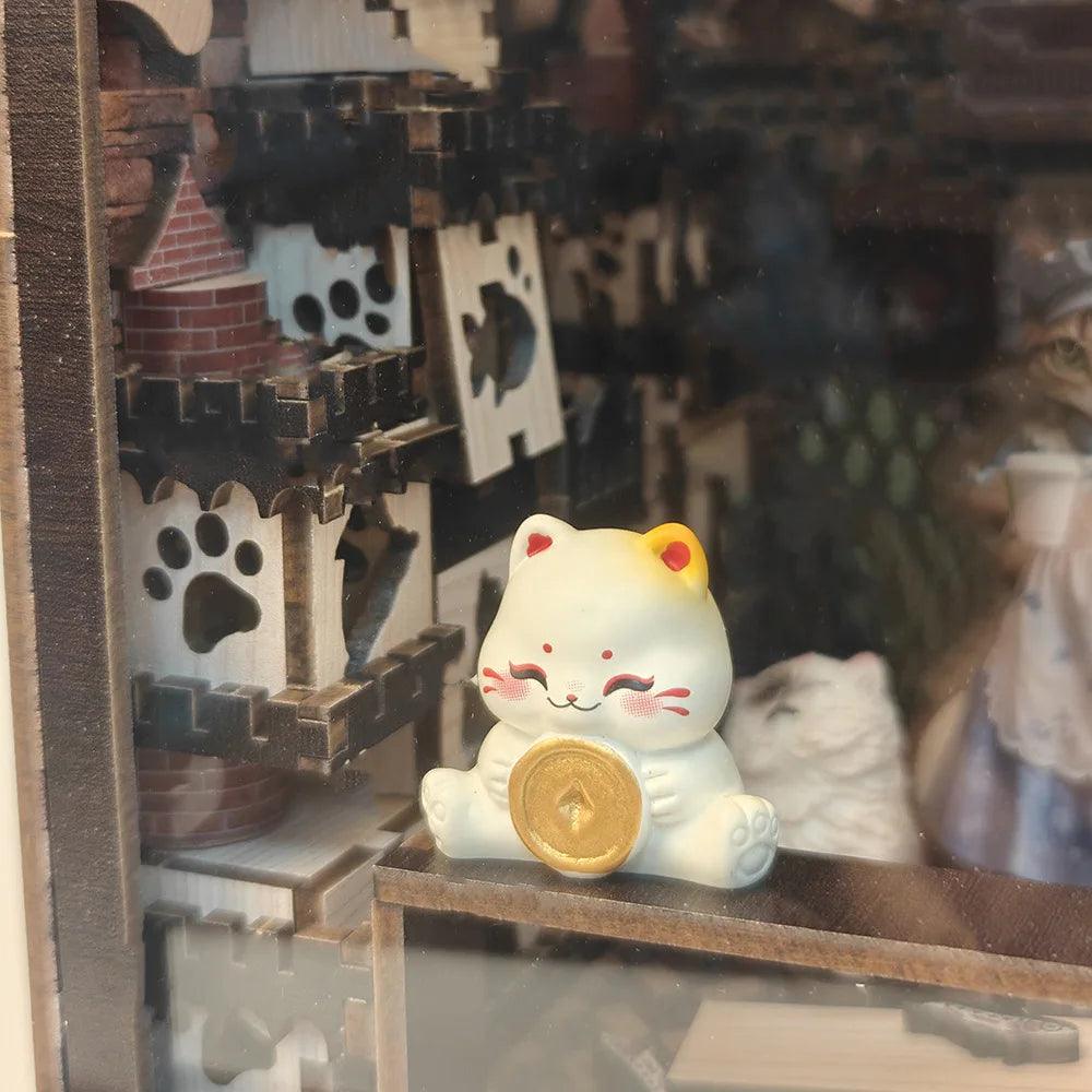  Cat Book Nook Kit | DIY 3D Puzzle | Toylandeu™ 
