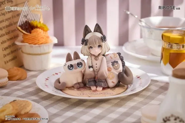 Cat Figure Set | Siamese & Azuki Cats, 127mm | Toylandeu™