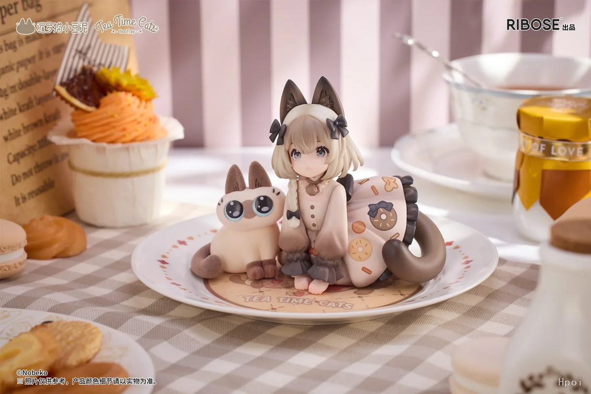 Cat Figure Set | Siamese & Azuki Cats, 127mm | Toylandeu™