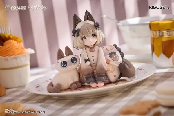 Cat Figure Set | Siamese & Azuki Cats, 127mm | Toylandeu™