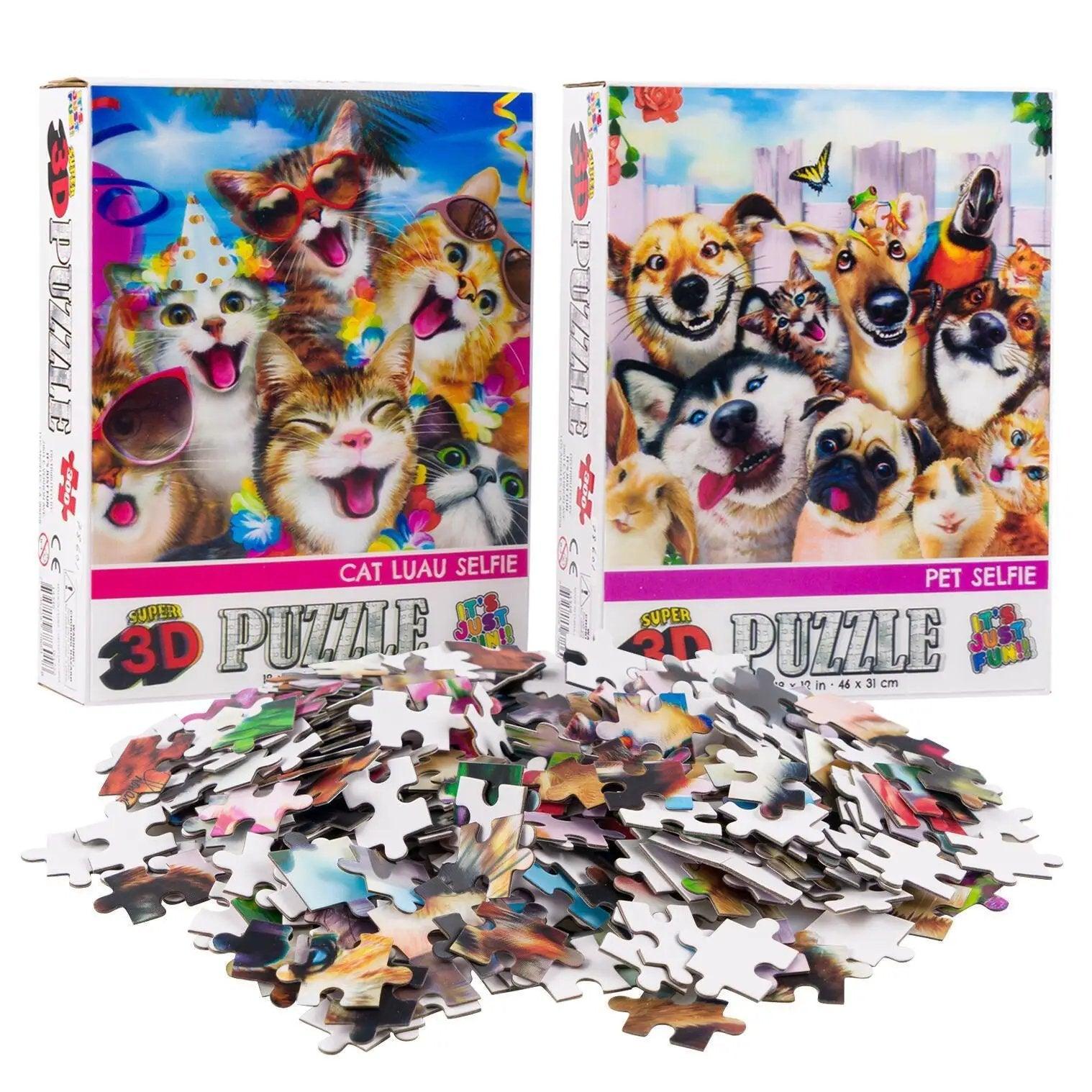  Cat Luau 3D Lenticular Jigsaw Puzzles Set Of 2 Premium -  ToylandEU™