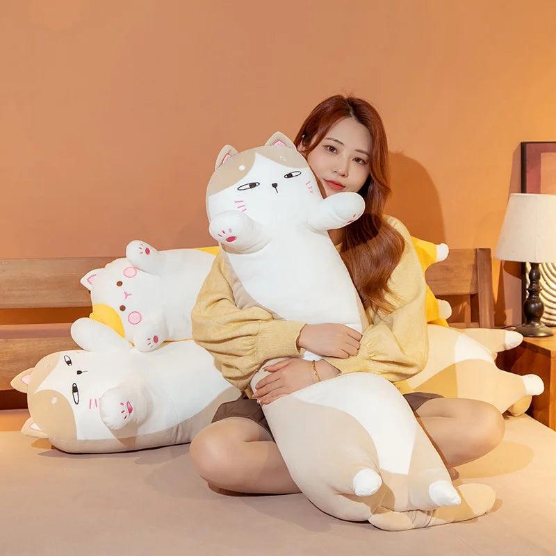 Cat Pillow | Soft Long Plush | PP Cotton Filling | 50-130 cm