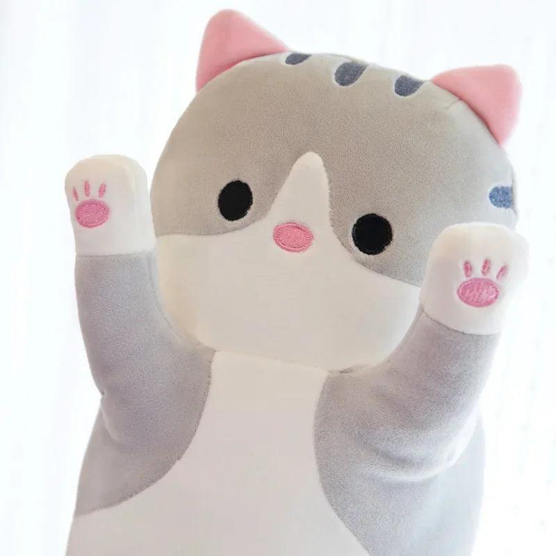  Cat Plush Nap Pillow Soft 50cm Cozy Decor 