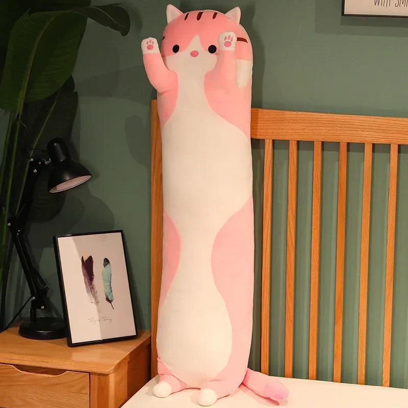  Cat Plush Nap Pillow Soft 50cm Cozy Decor 