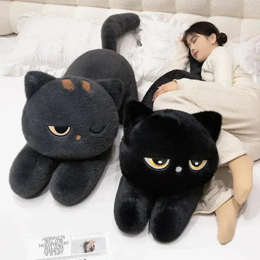  Cat Plush Pillow Ultra Soft Black Cat Cushion -  ToylandEU™