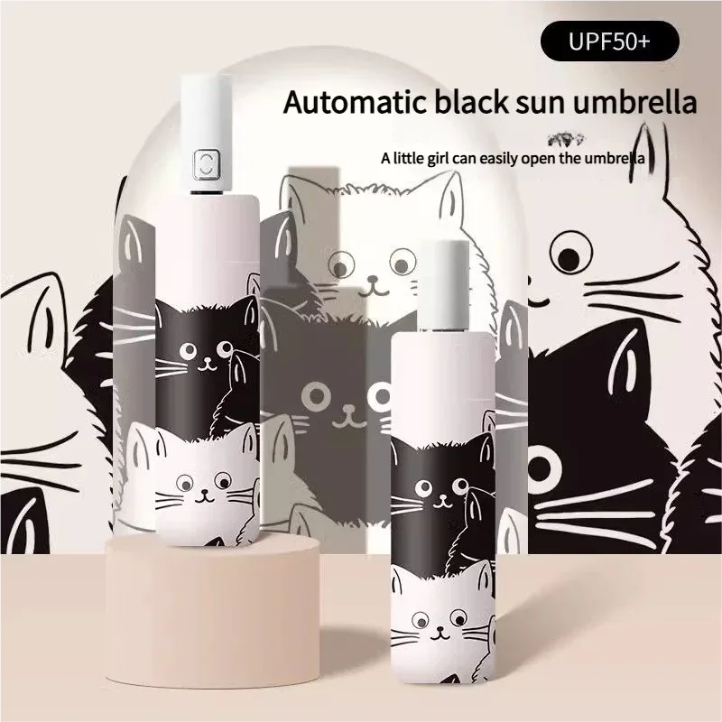 Cat Umbrella Auto Fold Ultraviolet Sun Protection For Kids Lightweight - ToylandEU