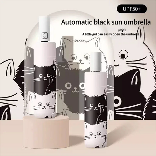 Cat Umbrella Auto Fold Ultraviolet Sun Protection For Kids Lightweight - ToylandEU