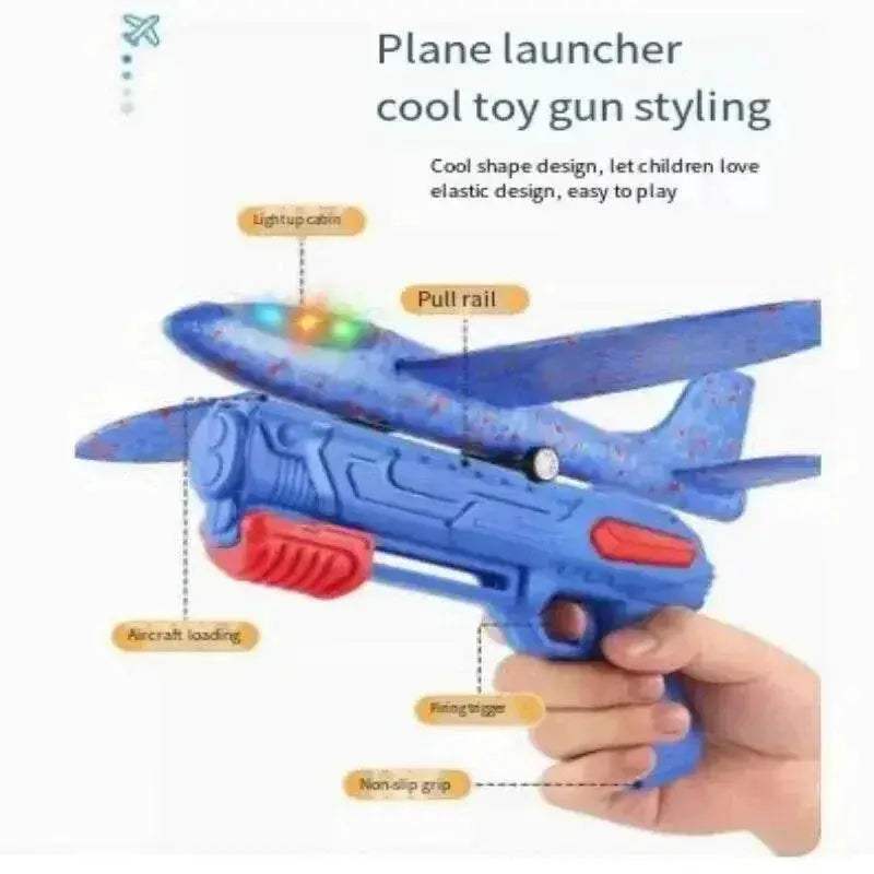 Catapult Foam Plane Gun Fire Outdoor Sports Toy for Boys Girls - ToylandEU