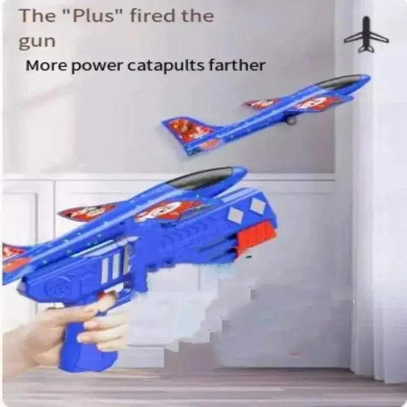 Catapult Foam Plane Gun Fire Outdoor Sports Toy for Boys Girls - ToylandEU
