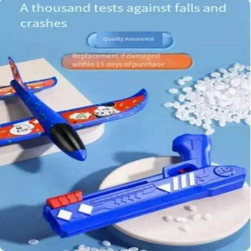 Catapult Foam Plane Gun Fire Outdoor Sports Toy for Boys Girls - ToylandEU