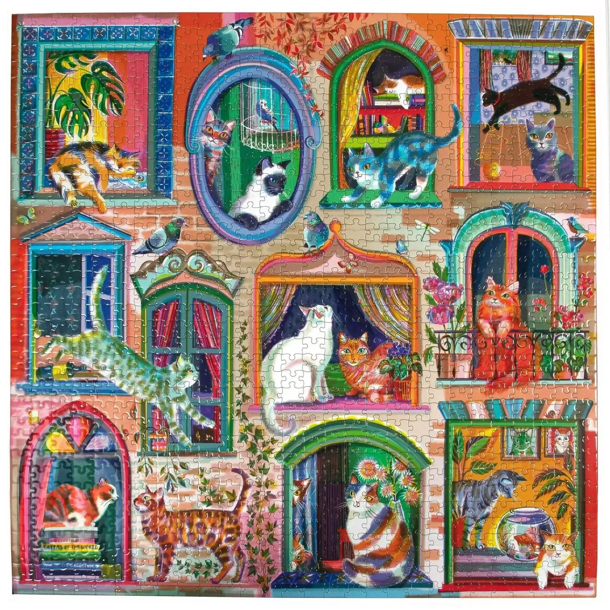 Cats in Windows 1000 Piece Jigsaw Puzzle eeBoo - ToylandEU