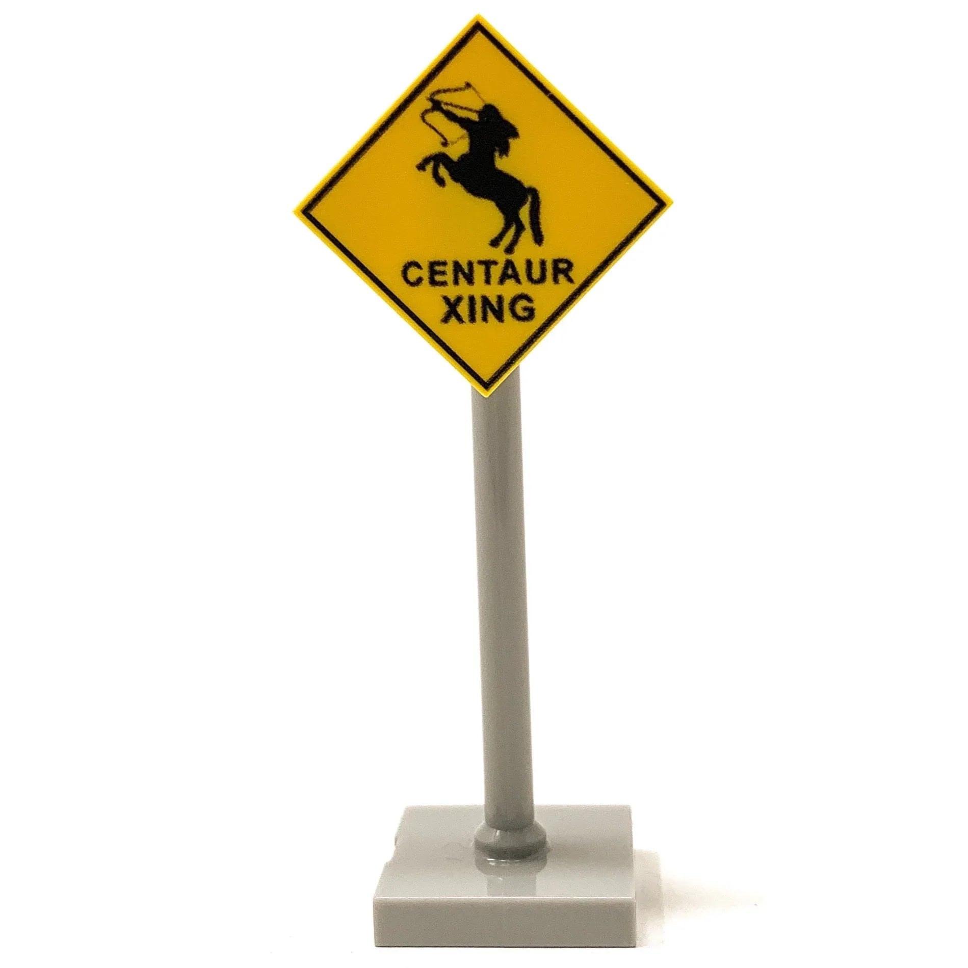 Centaur Xing Sign For LEGO 2x2 Tile With Sturdy Signpost - ToylandEU