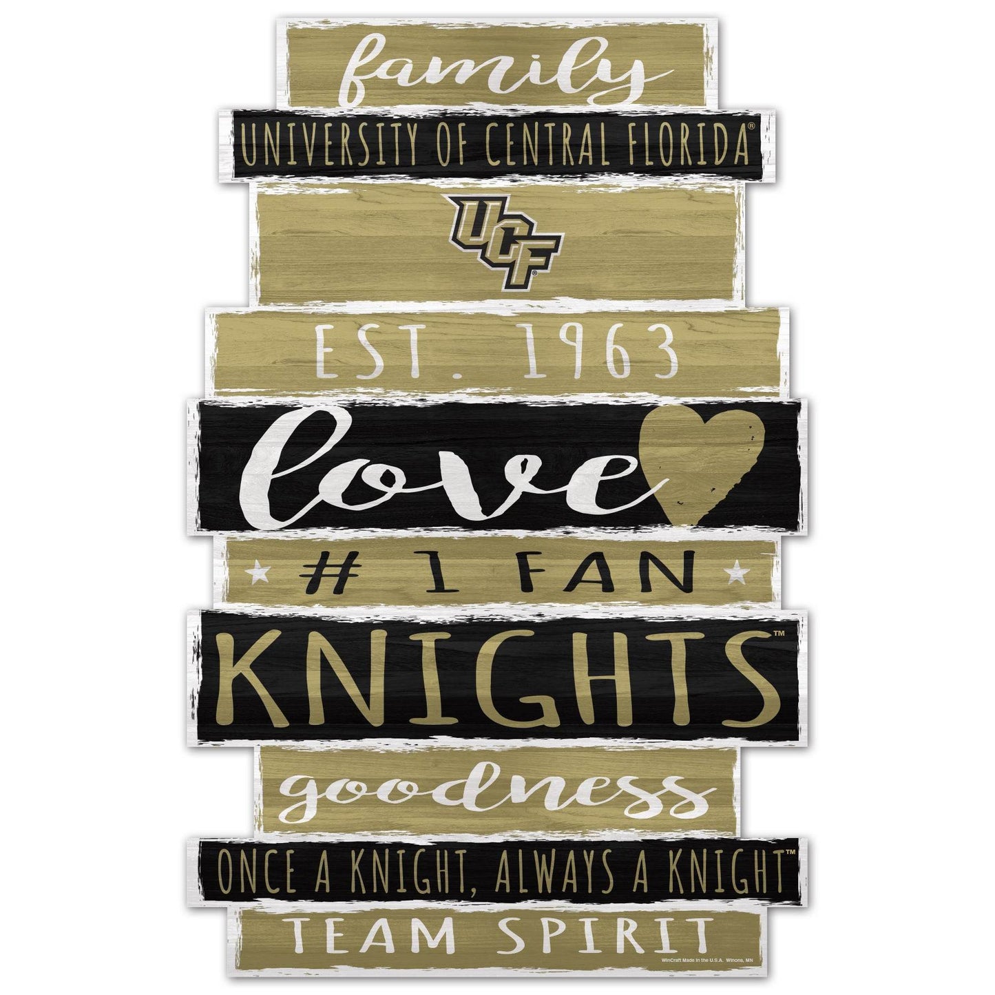 Central Florida Knights 11x17 Wood Sign Family Word Design - ToylandEU