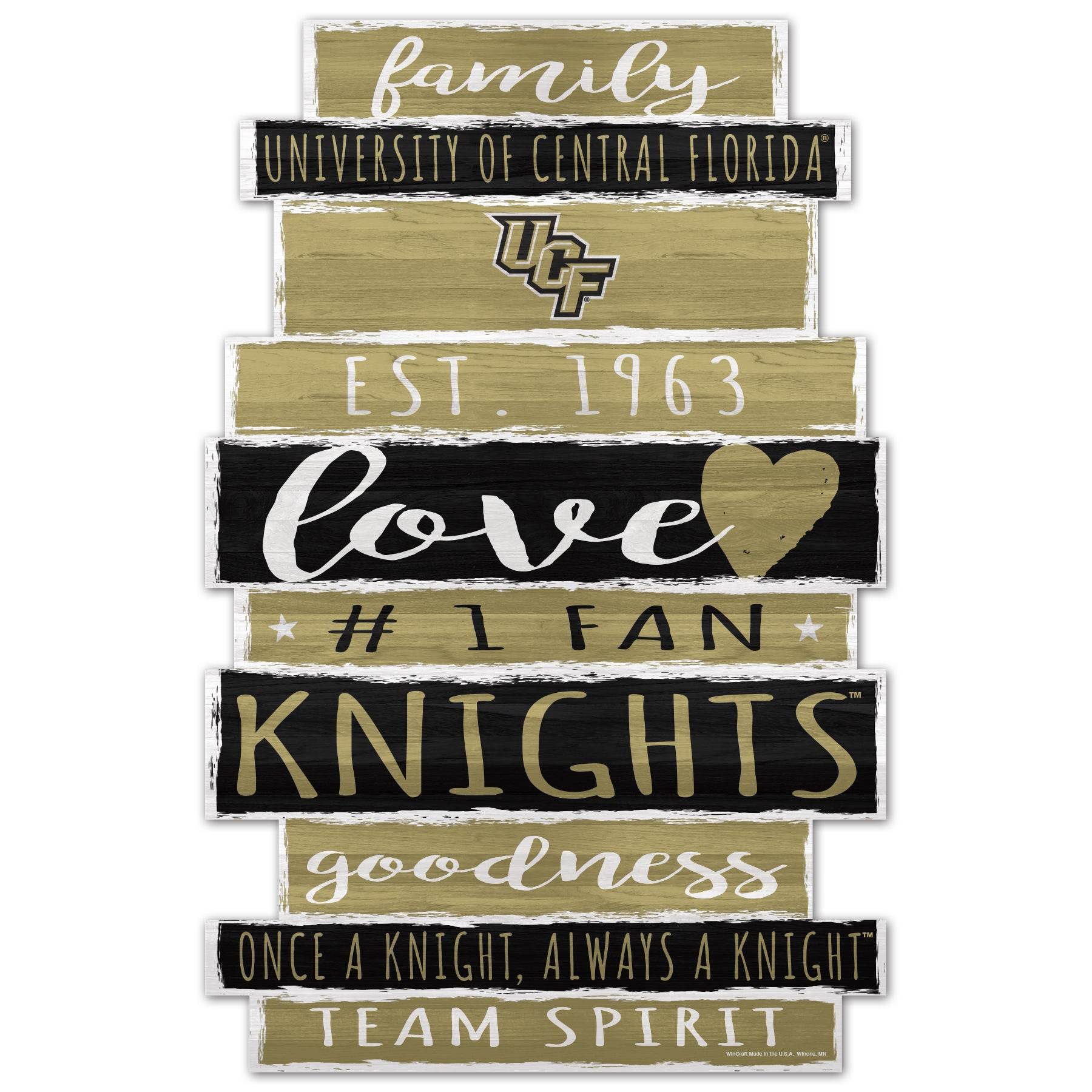 Central Florida Knights 11x17 Wood Sign Family Word Design - ToylandEU