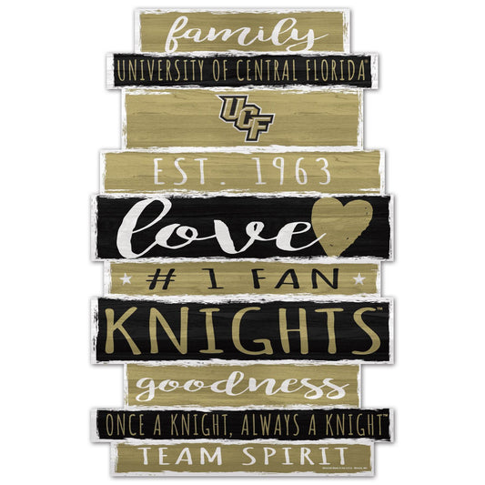 Central Florida Knights 11x17 Wood Sign Family Word Design - ToylandEU